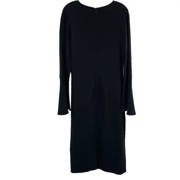 REISS Women's Black Long Sleeve Midi Dress